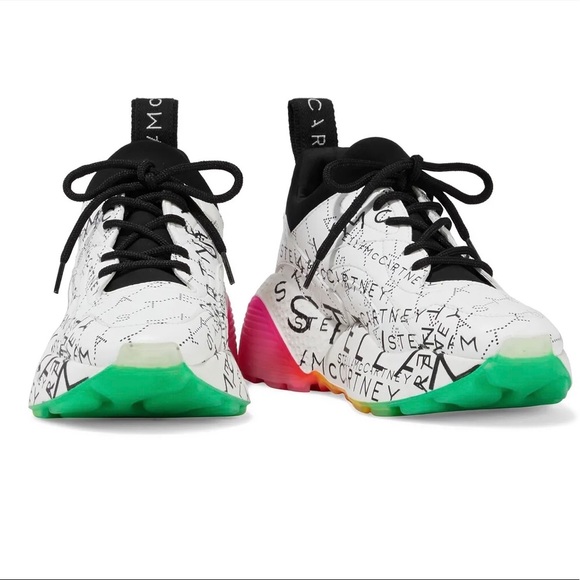 STELLA McCARTNEY Faux Leather Eclypse Monogram Sneaker, Logo Print - Picture 3 of 9